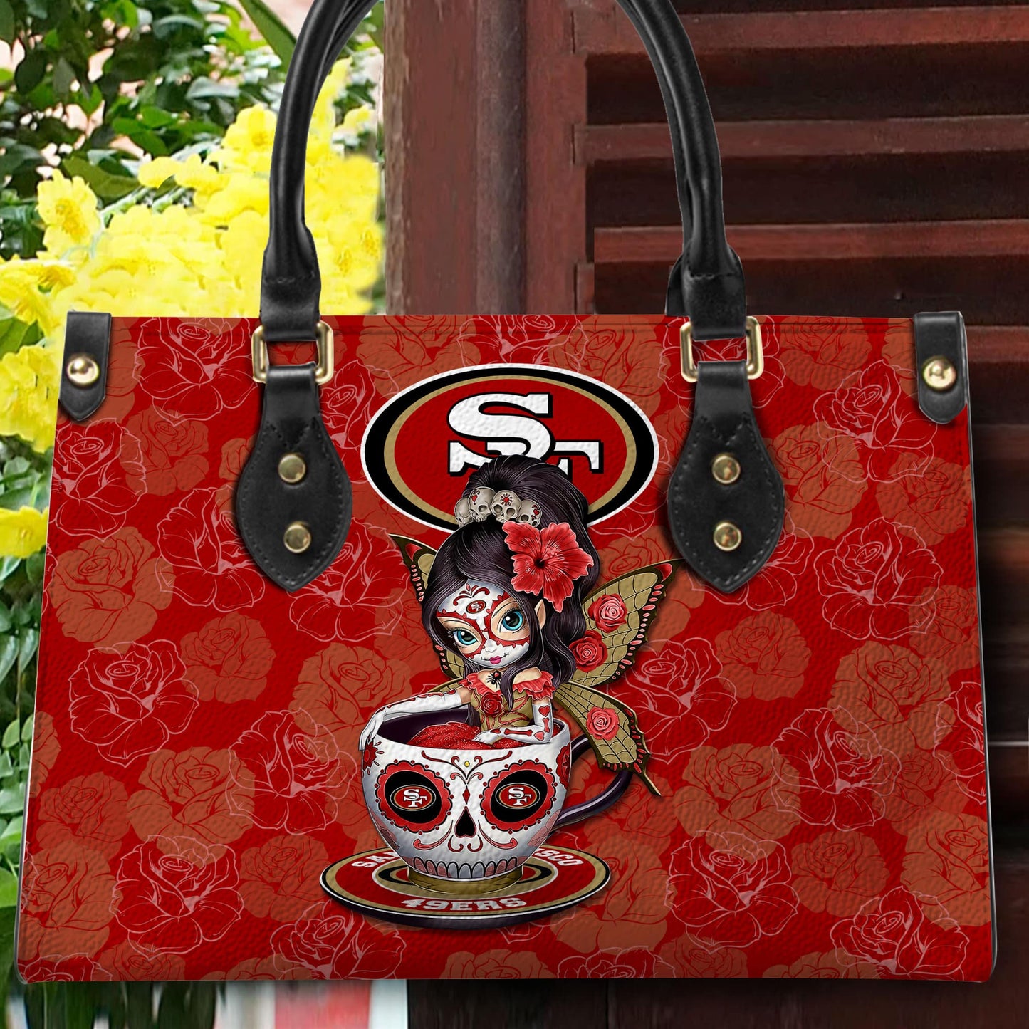 San Francisco 49ers Personalized Leather Hand Bag BB75