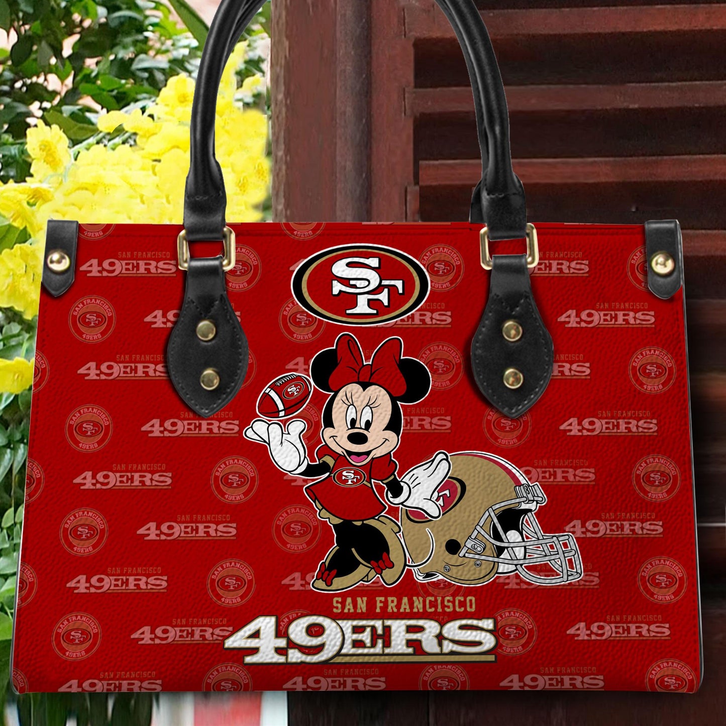 San Francisco 49ers Personalized Leather Hand Bag BB379