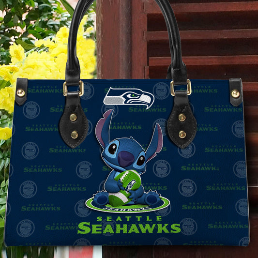 Seattle Seahawks Personalized Leather Hand Bag BB345
