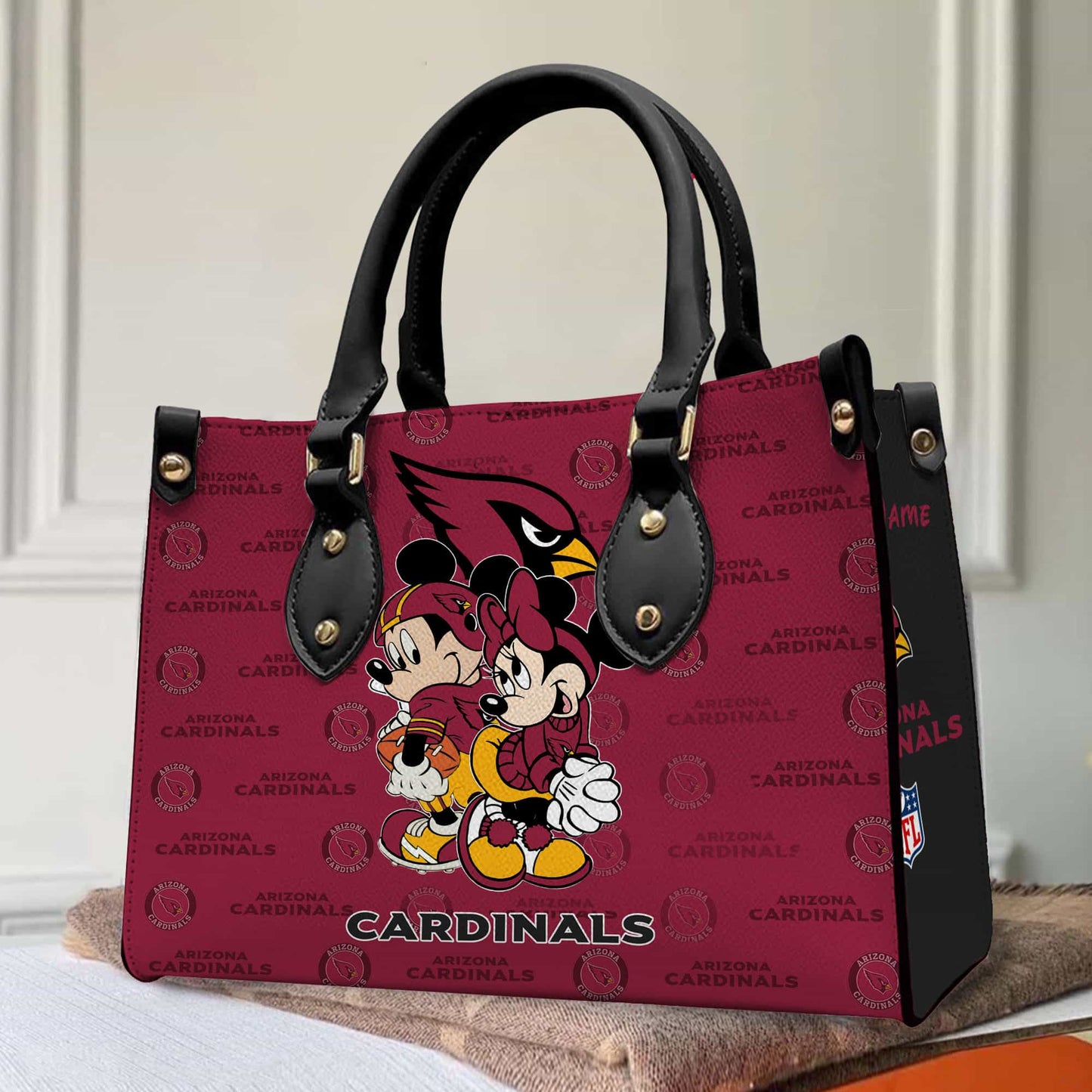 Arizona Cardinals Personalized Leather Hand Bag BB80