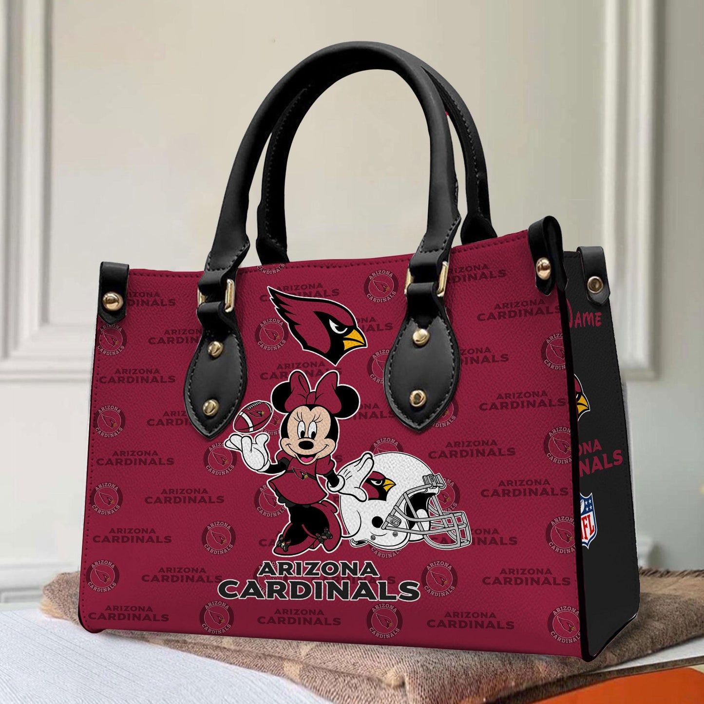 Arizona Cardinals Personalized Leather Hand Bag BB406