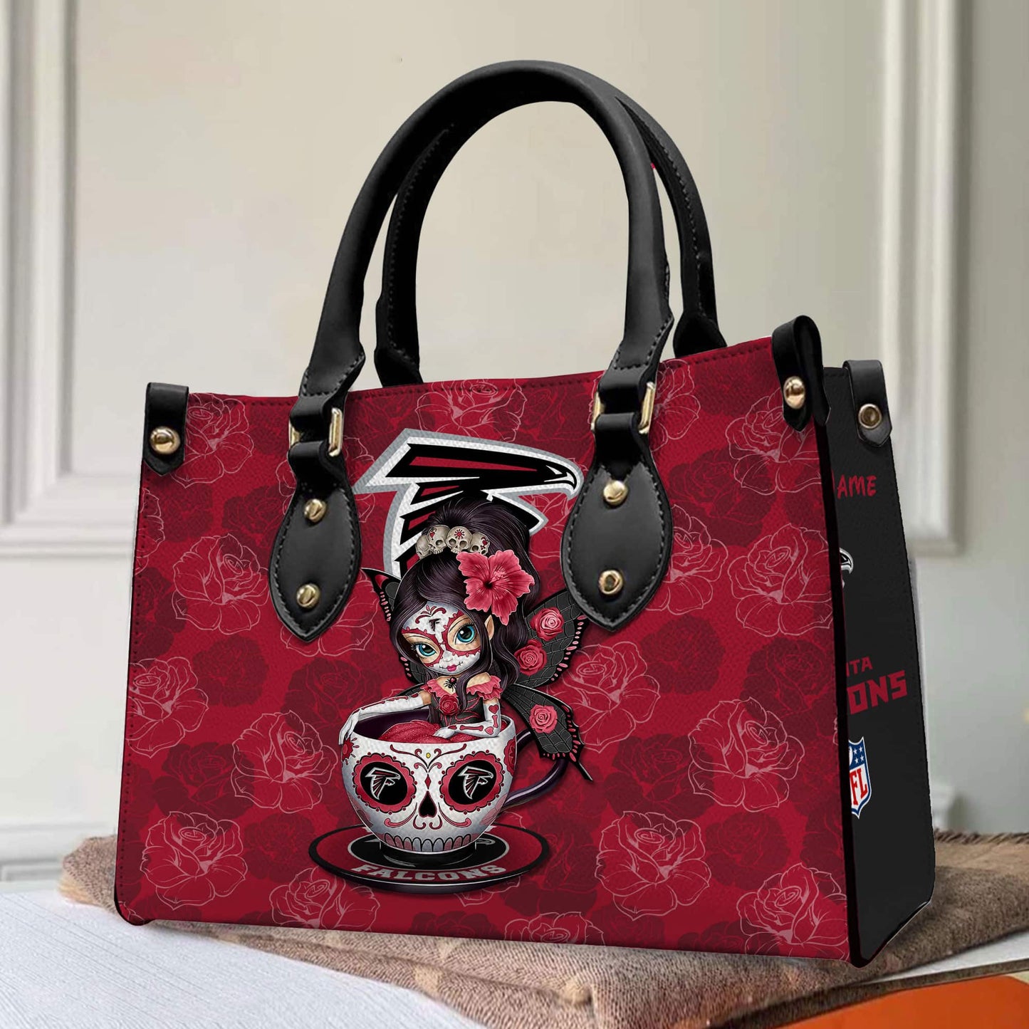 Atlanta Falcons Personalized Leather Hand Bag BB49