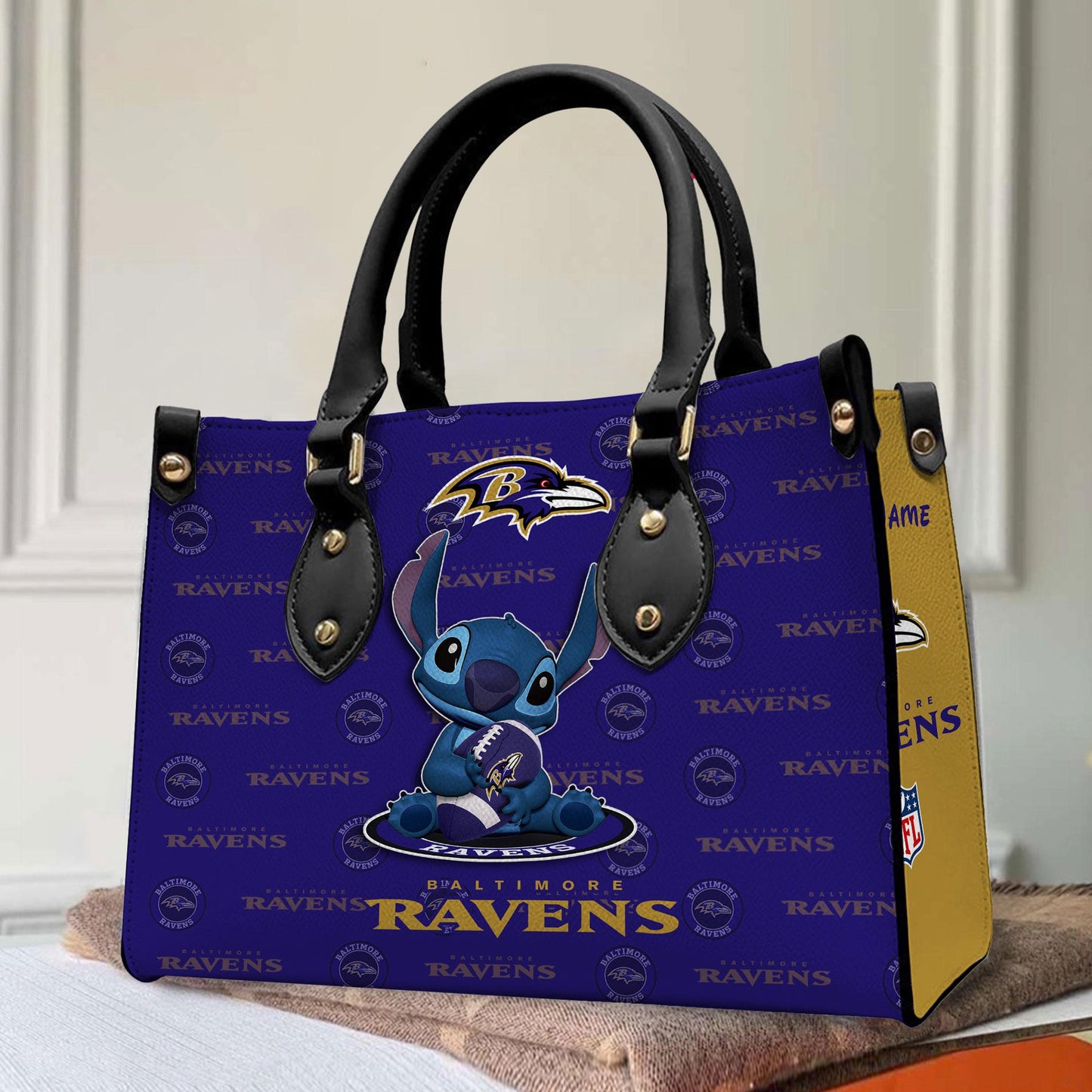Baltimore Ravens Personalized Leather Hand Bag BB371