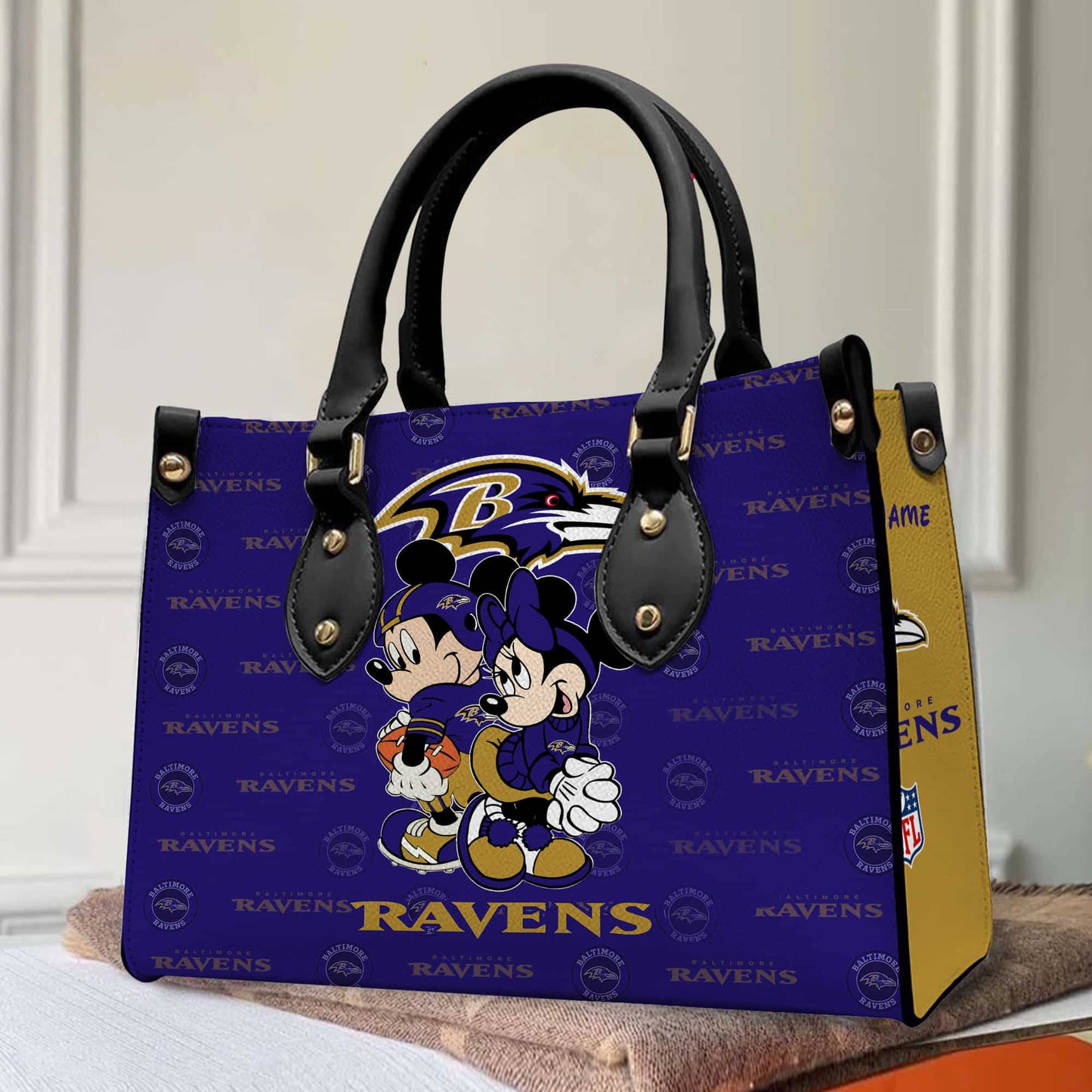 Baltimore Ravens Personalized Leather Hand Bag BB82