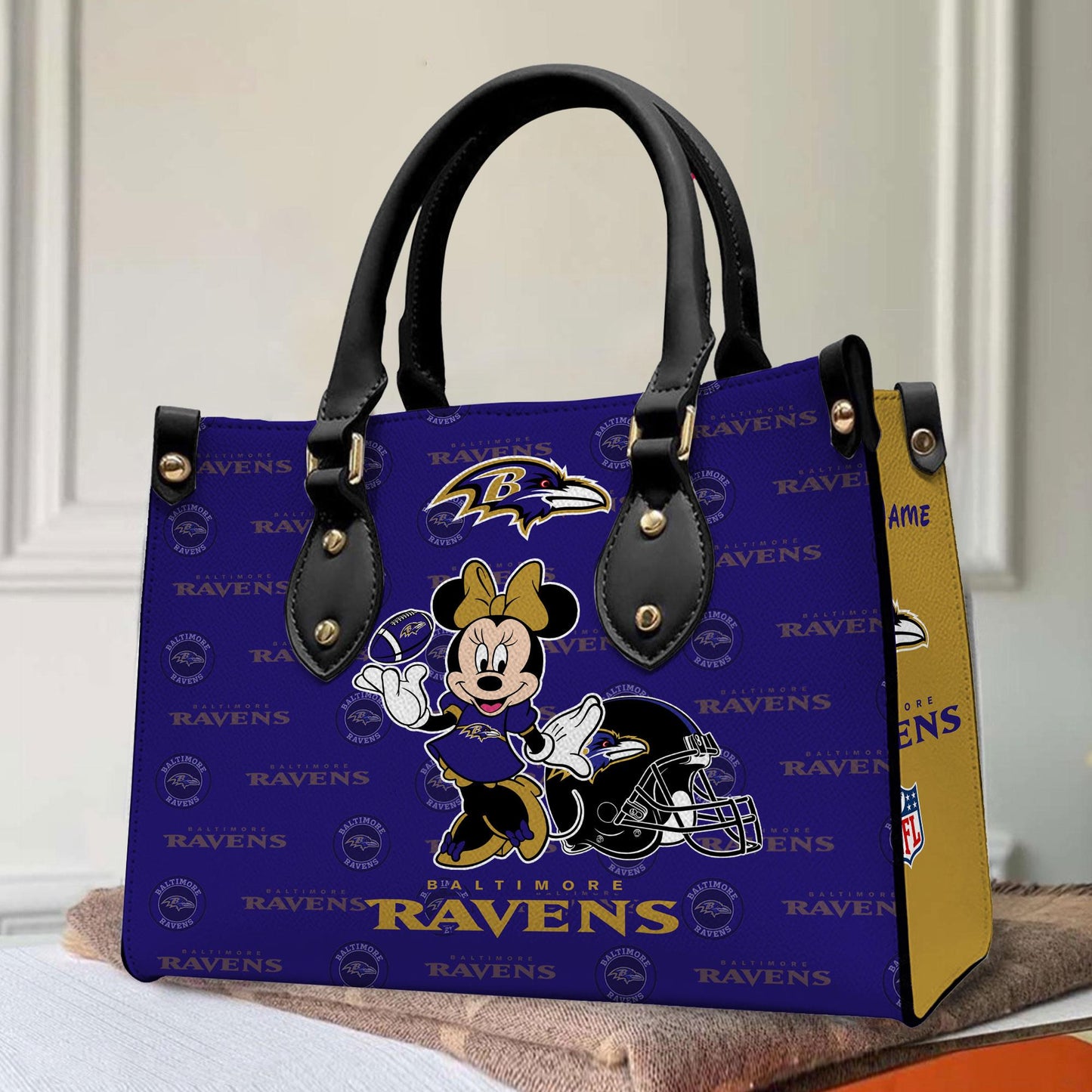 Baltimore Ravens Personalized Leather Hand Bag BB404