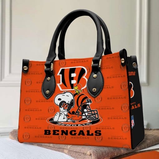 Cincinnati Bengals Personalized Leather Hand Bag BB139