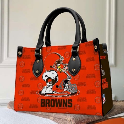 Cleveland Browns Personalized Leather Hand Bag BB140