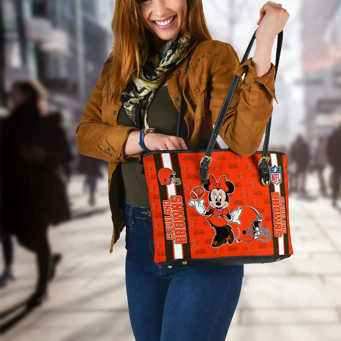 Cleveland Browns Women Leather Tote Hand Bag BB18