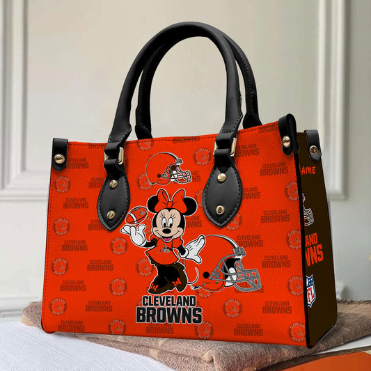 Cleveland Browns Personalized Leather Hand Bag BB399
