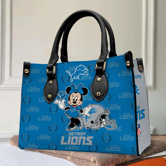 Detroit Lions Personalized Leather Hand Bag BB396