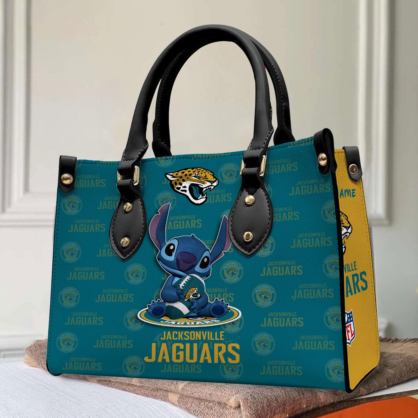 Jacksonville Jaguars Personalized Leather Hand Bag BB359