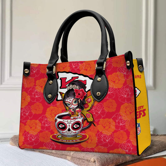Kansas City Chiefs Personalized Leather Hand Bag BB63