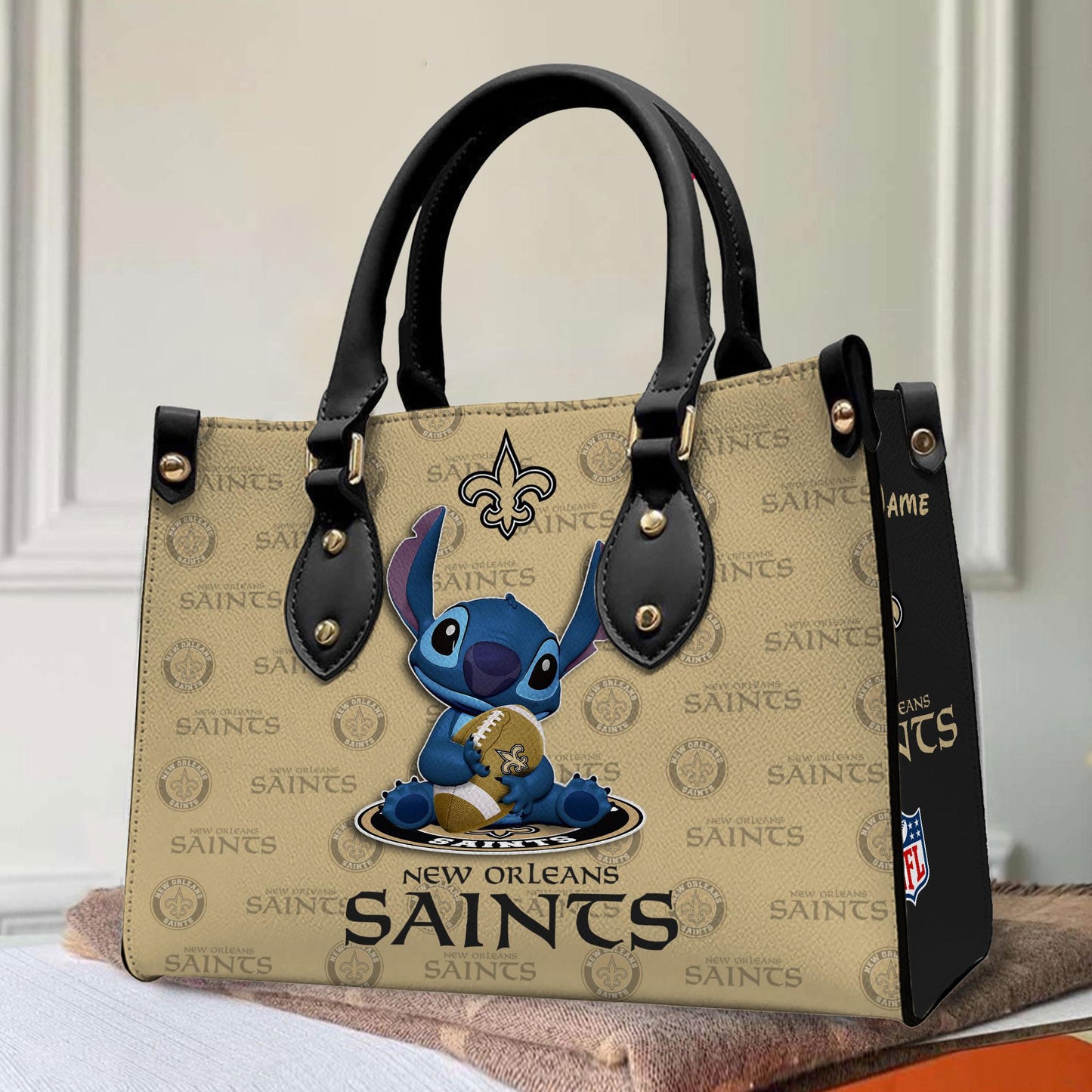 New Orleans Saints Personalized Leather Hand Bag BB354