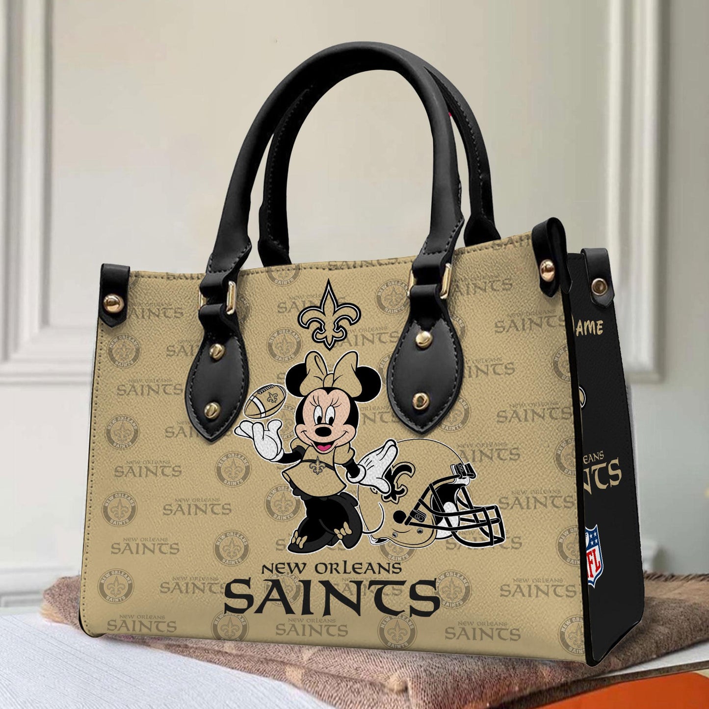 New Orleans Saints Personalized Leather Hand Bag BB387