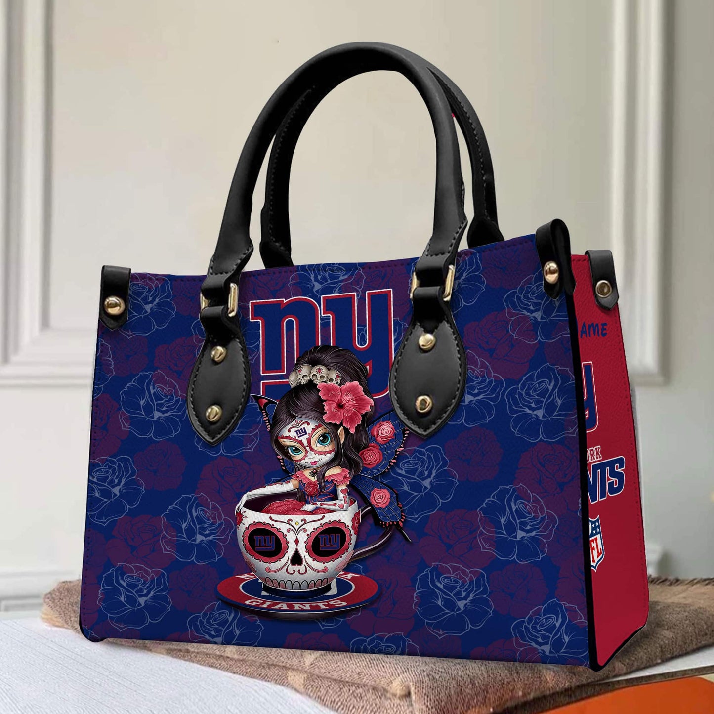 New York Giants Personalized Leather Hand Bag BB71