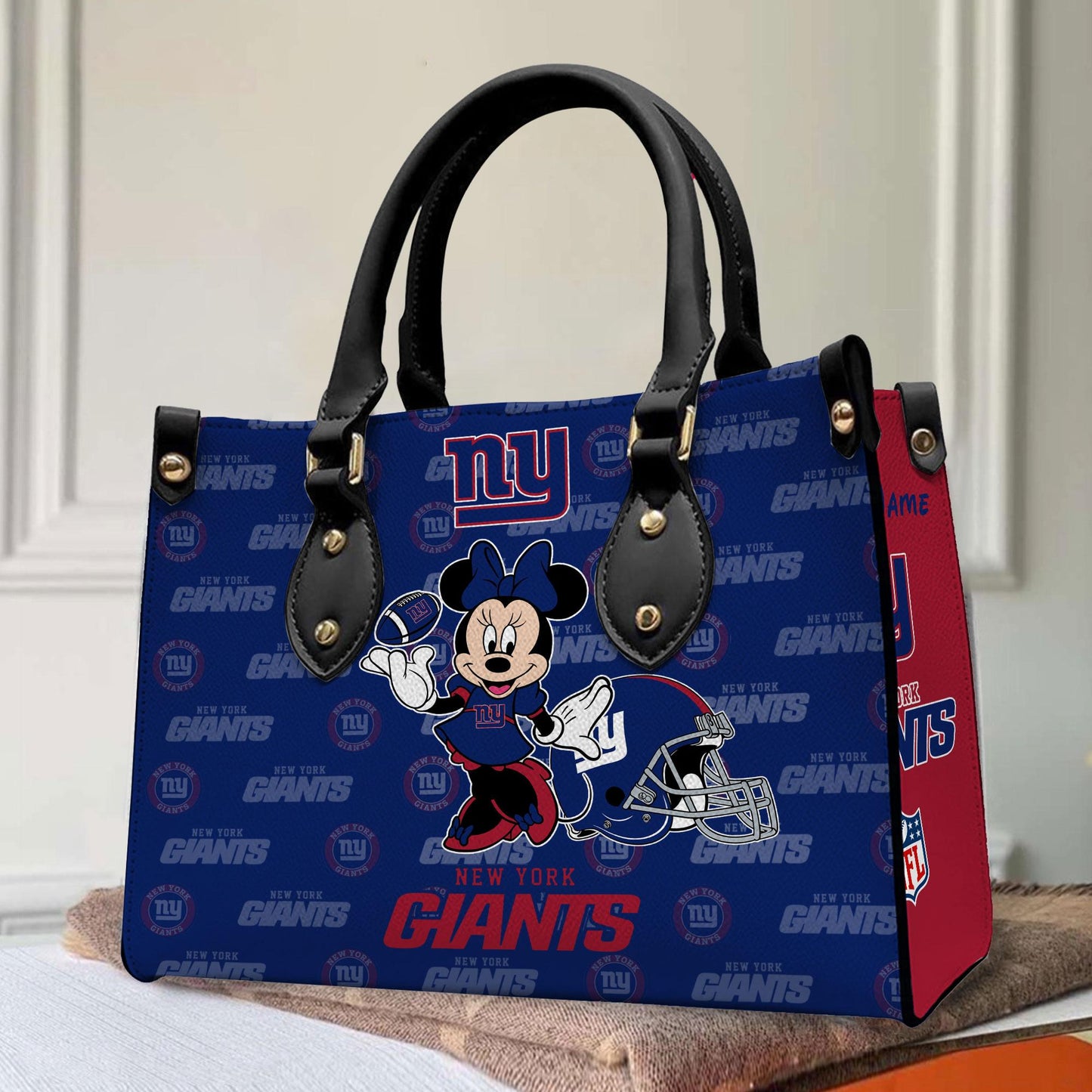 New York Giants Personalized Leather Hand Bag BB383