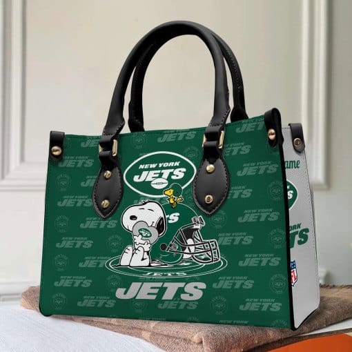 New York Jets Personalized Leather Hand Bag BB157