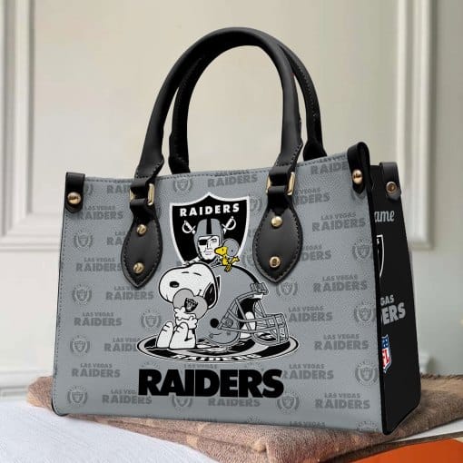 Las Vegas Raiders Personalized Leather Hand Bag BB149