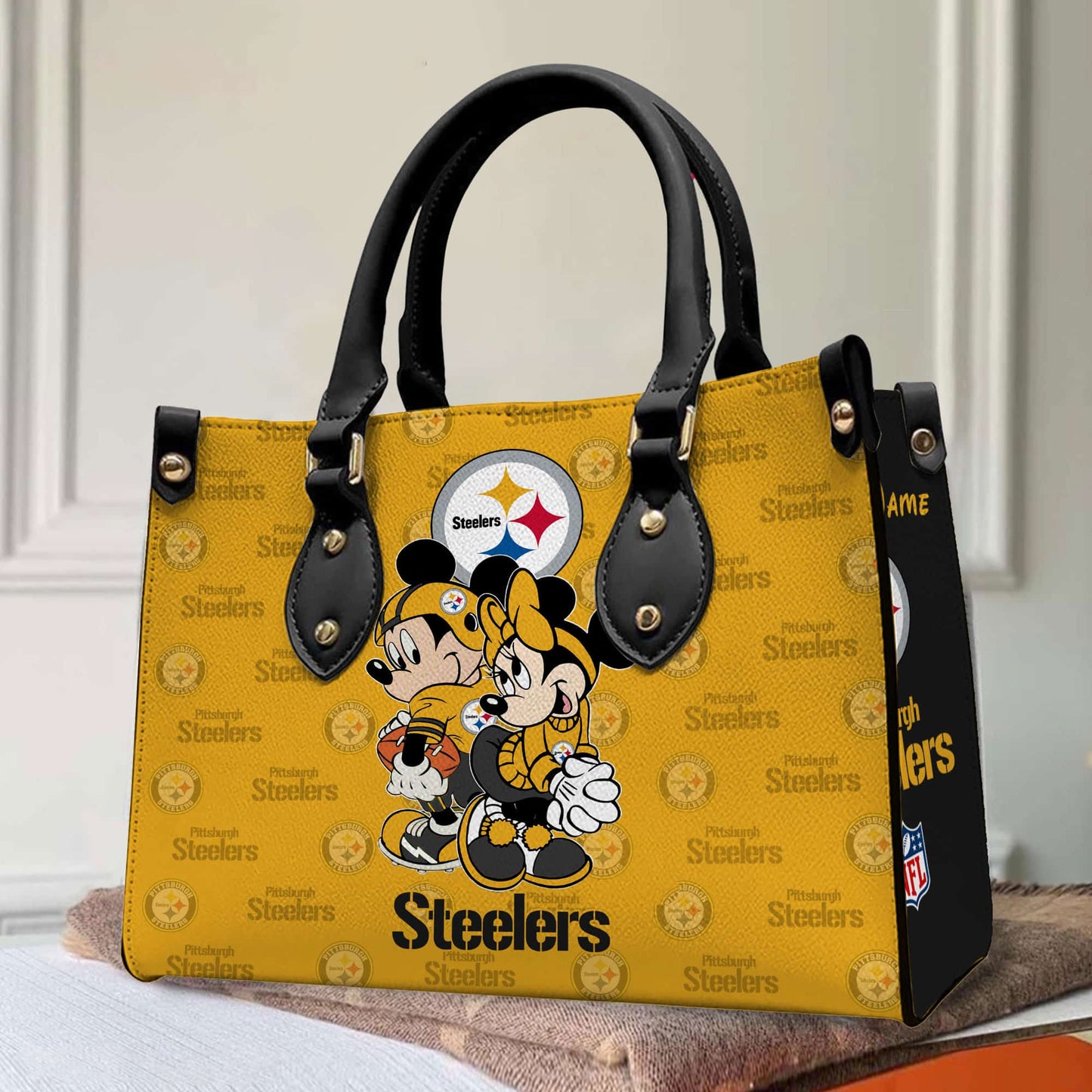 Pittsburgh Steelers Personalized Leather Hand Bag BB106
