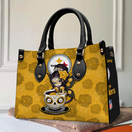 Pittsburgh Steelers Personalized Leather Hand Bag BB74