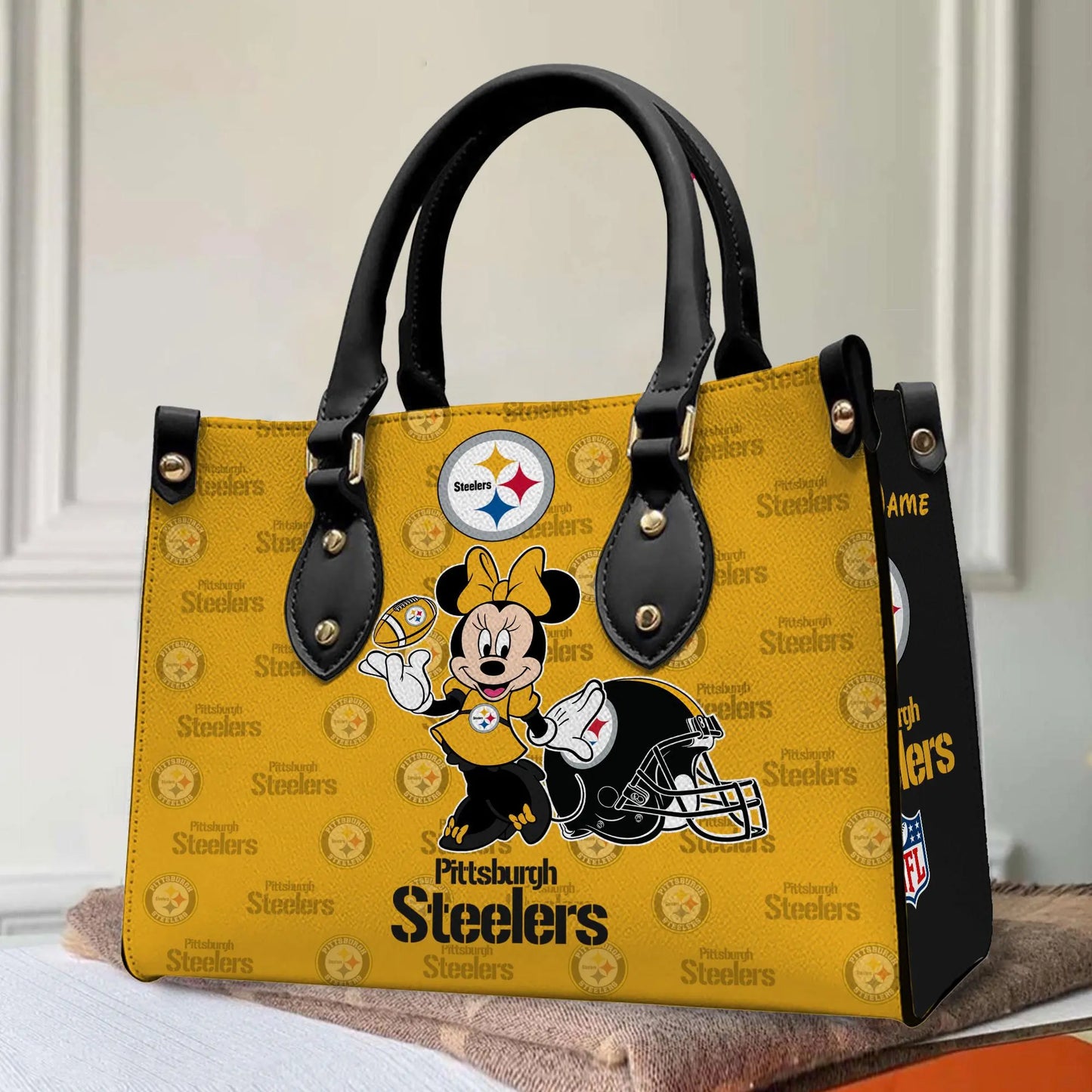 Pittsburgh Steelers Personalized Leather Hand Bag BB384