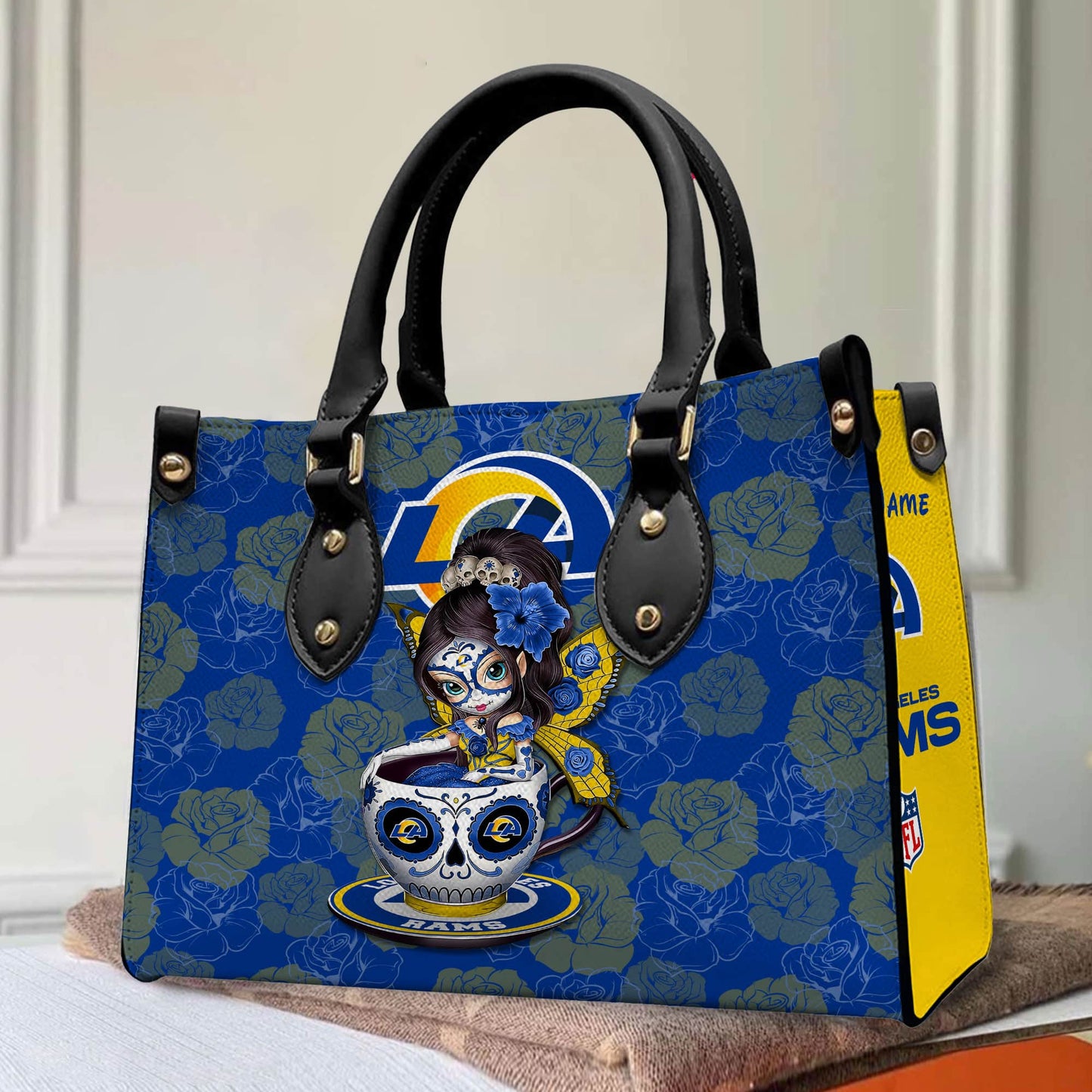 Los Angeles Rams Personalized Leather Hand Bag BB66