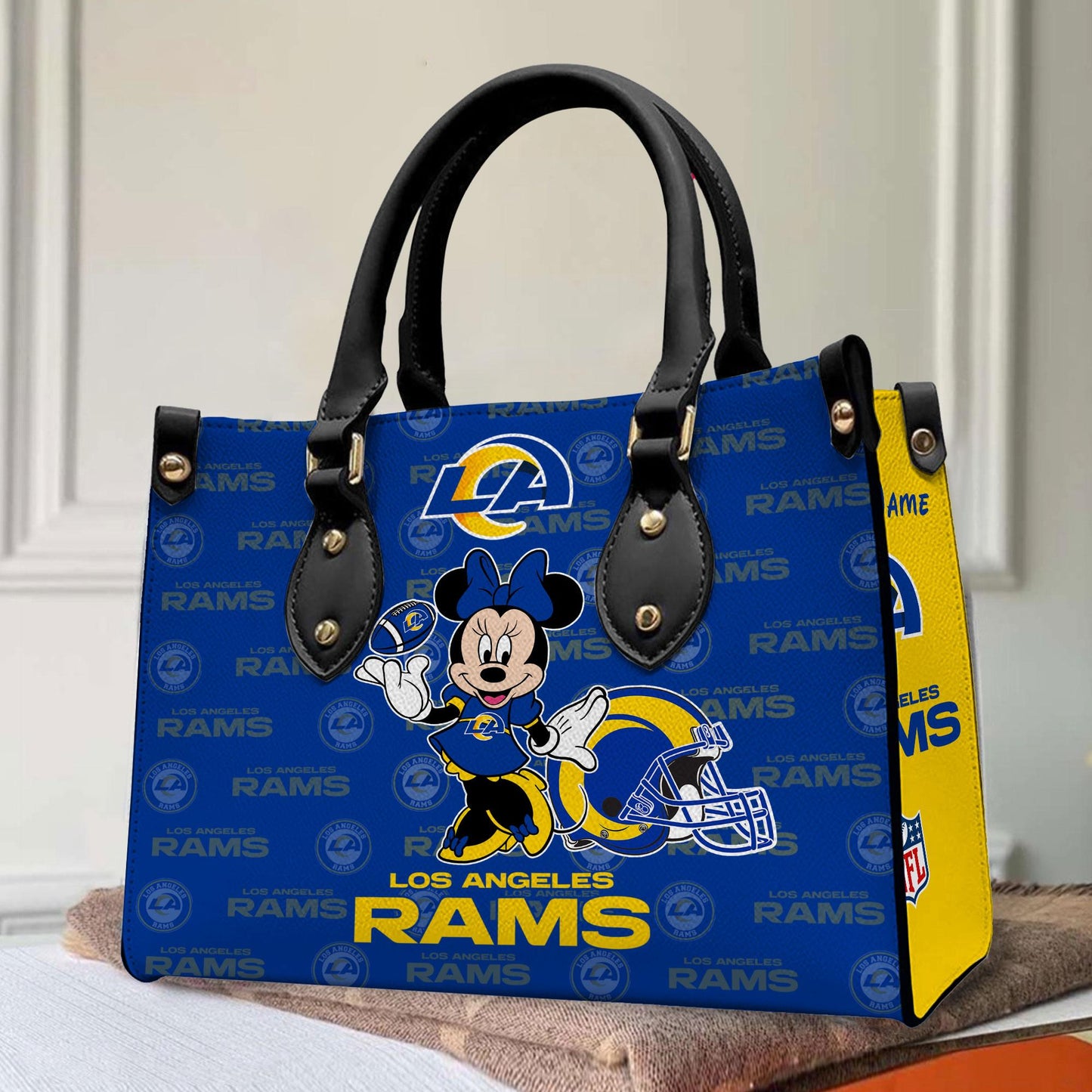 Los Angeles Rams Personalized Leather Hand Bag BB381