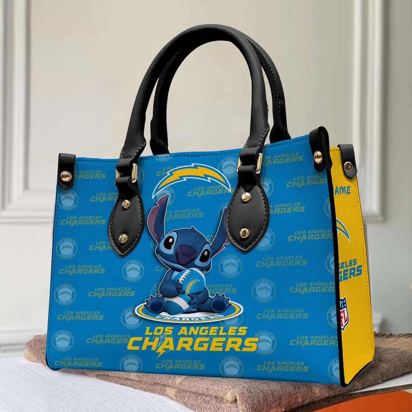 Los Angeles Chargers Personalized Leather Hand Bag BB347
