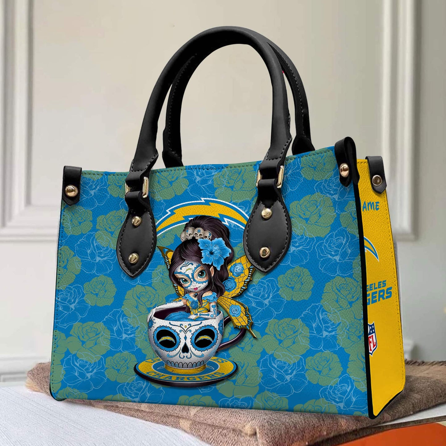 Los Angeles Chargers Personalized Leather Hand Bag BB65