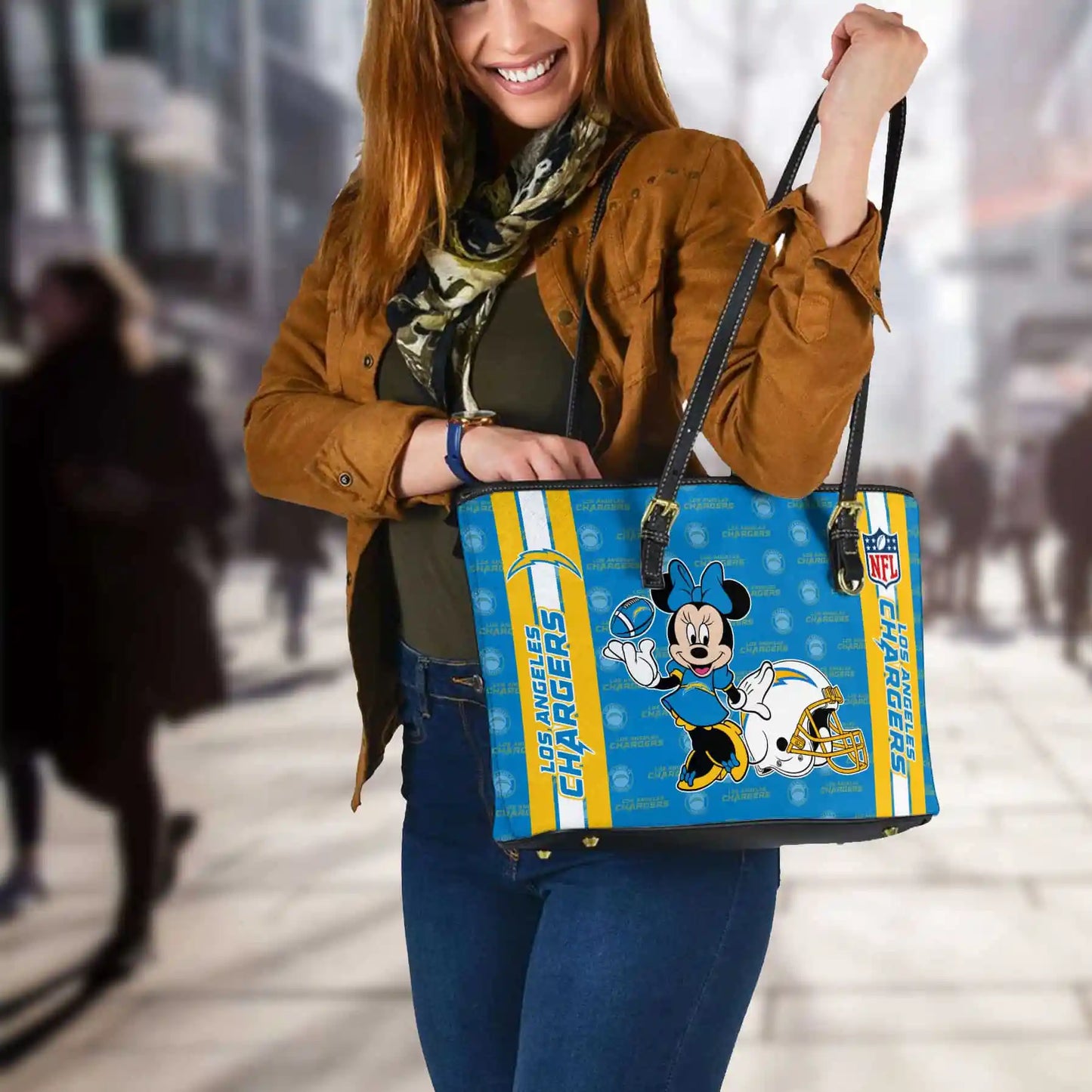 Los Angeles Chargers Women Leather Tote Hand Bag BB28