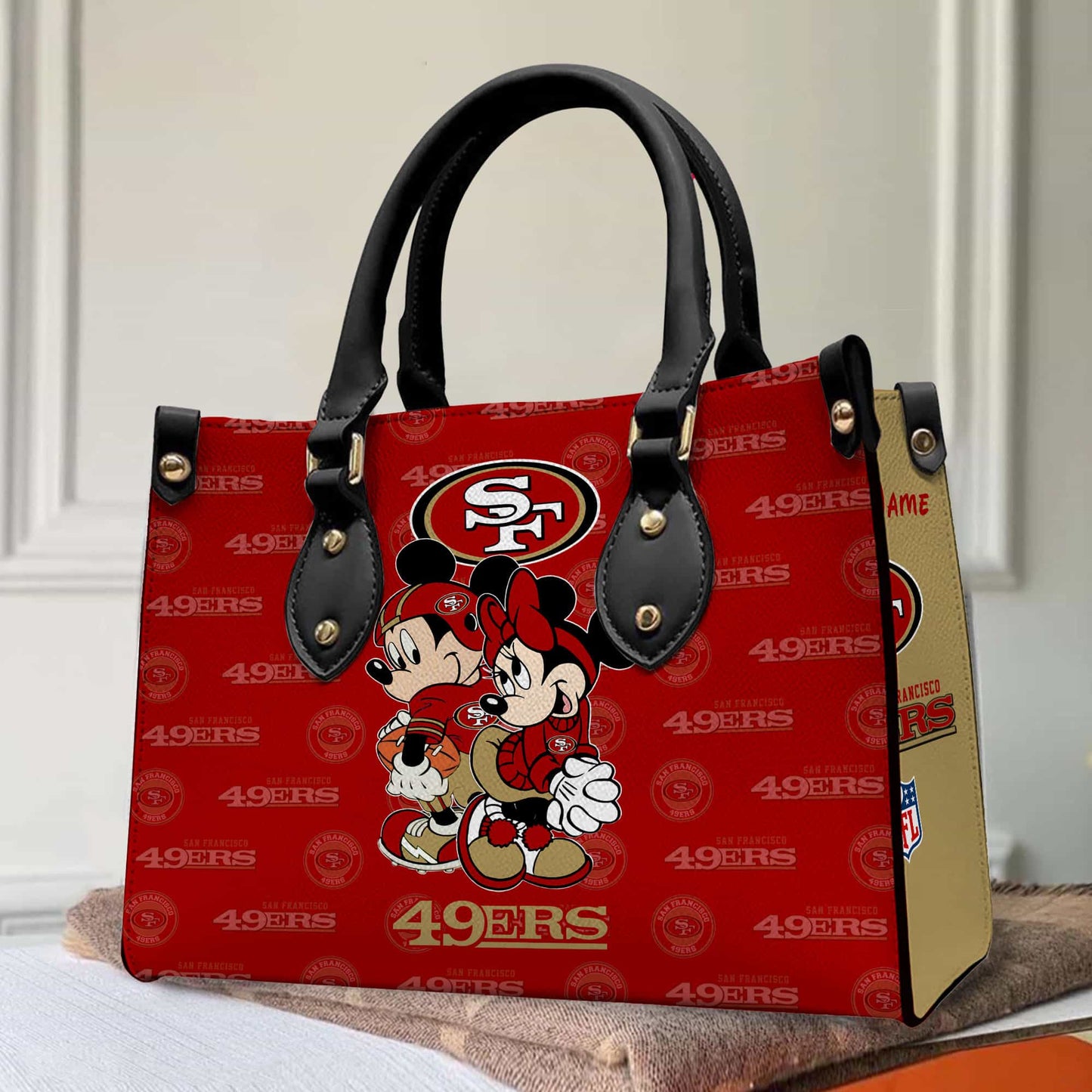 San Francisco 49ers Personalized Leather Hand Bag BB107