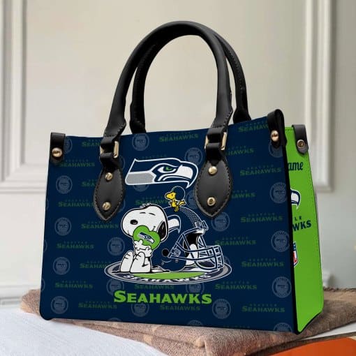 Seattle Seahawks Personalized Leather Hand Bag BB161
