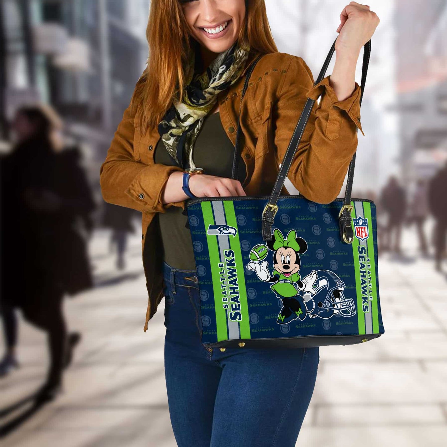 Seattle Seahawks Women Leather Tote Hand Bag BB39