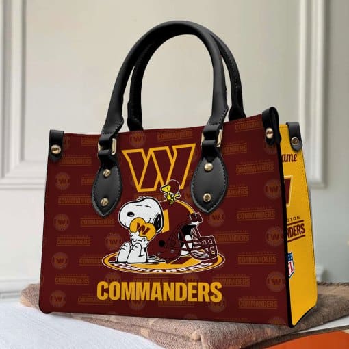 Washington Commanders Personalized Leather Hand Bag BB164