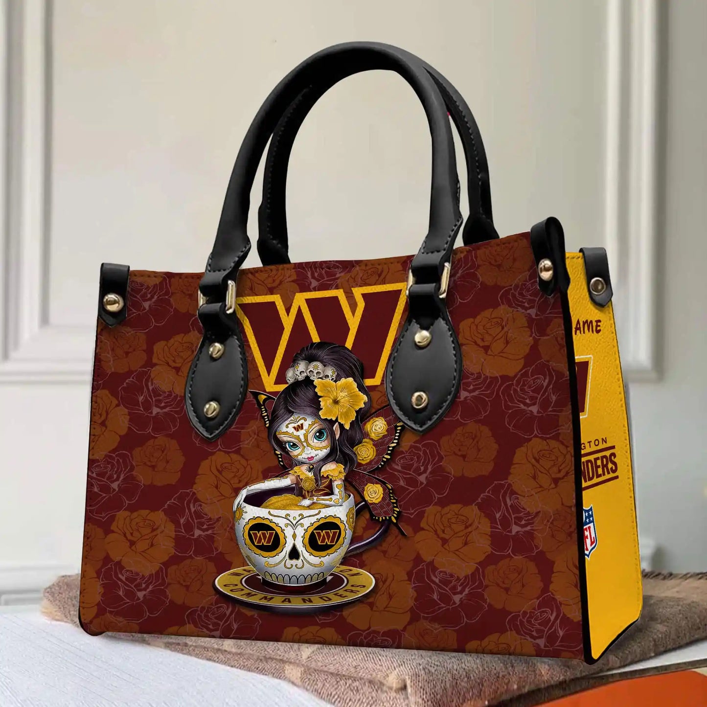 Washington Commanders Personalized Leather Hand Bag BB79