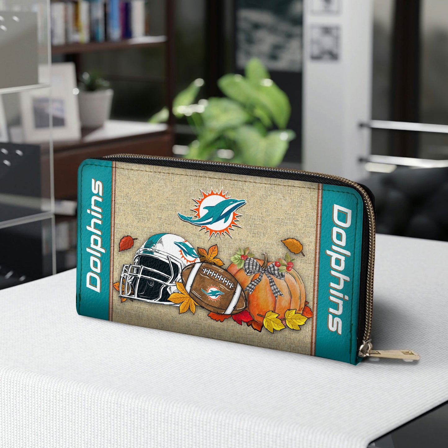Miami Dolphins Women Zip Around Wallet Perfect Gift AZBTWWL000002