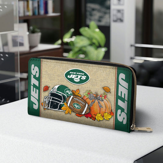 New York Jets Women Zip Around Wallet Perfect Gift AZBTWWL000007