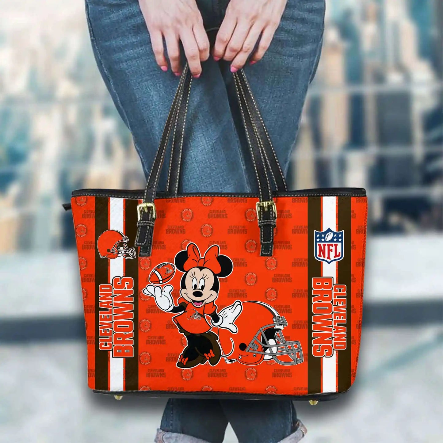 Cleveland Browns Women Leather Tote Hand Bag BB18