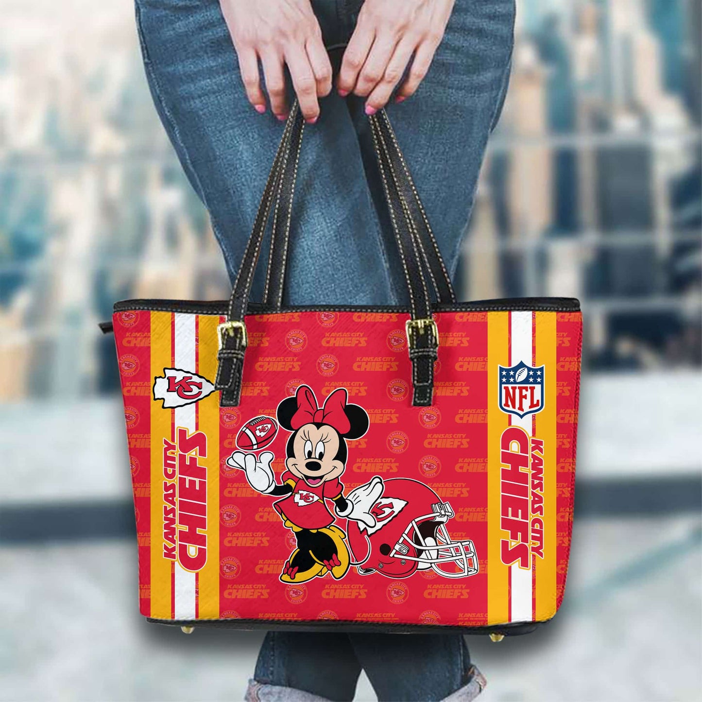 Kansas City Chiefs Women Leather Tote Hand Bag BB26