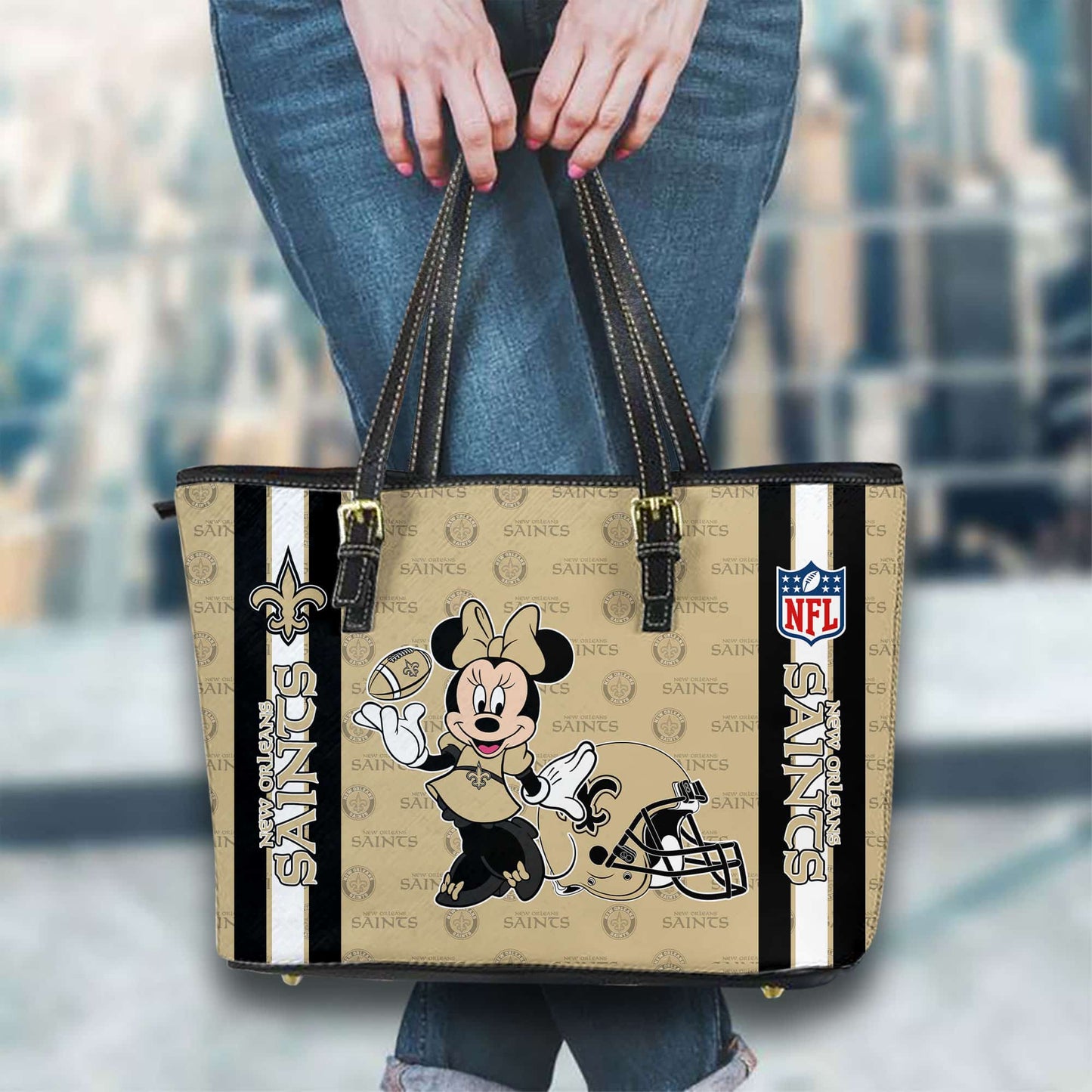 New Orleans Saints Women Leather Tote Hand Bag BB33