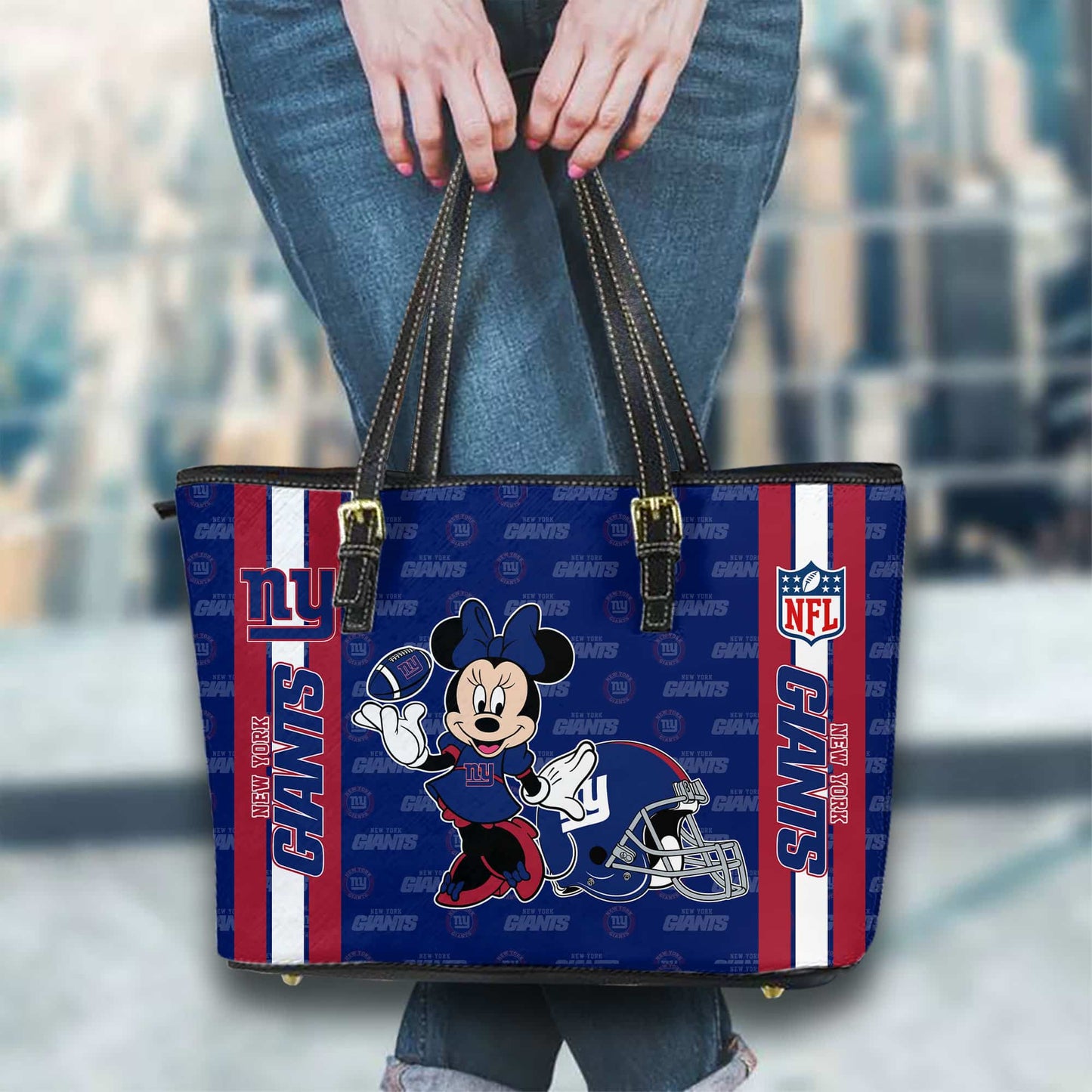 New York Giants Women Leather Tote Hand Bag BB34