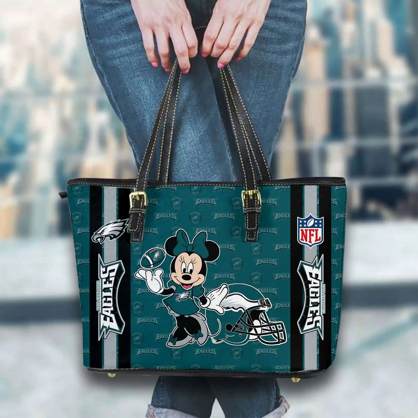 Philadelphia Eagles Women Leather Tote Hand Bag BB36