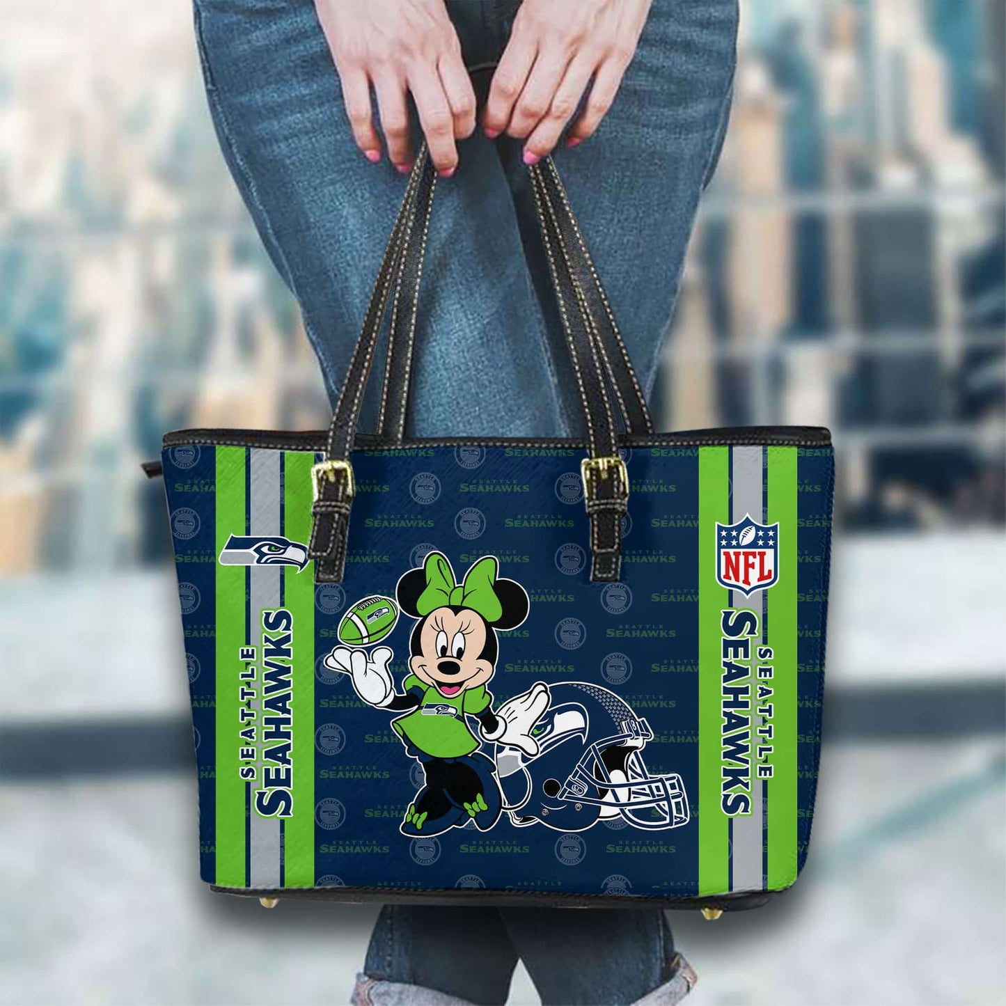 Seattle Seahawks Women Leather Tote Hand Bag BB39