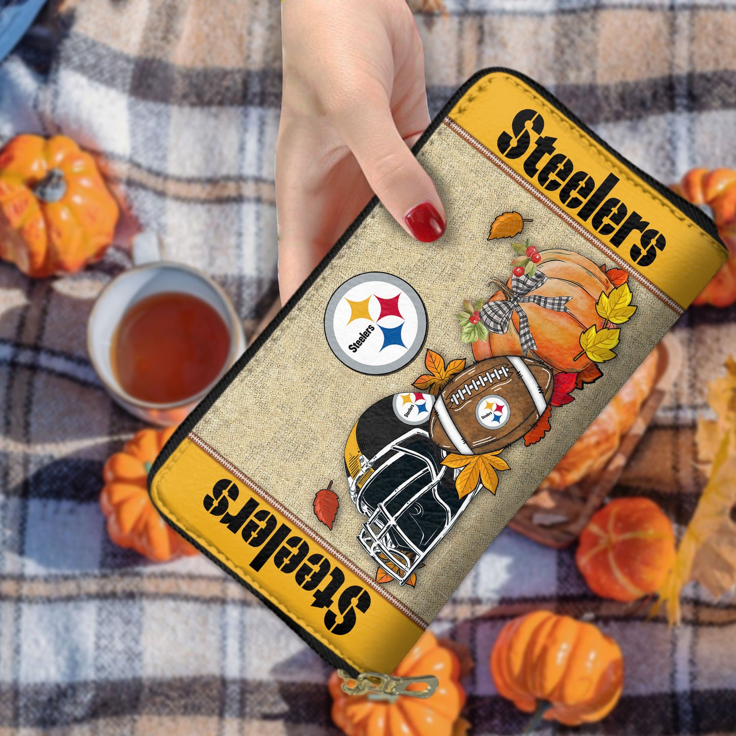 Pittsburgh Steelers Women Zip Around Wallet Perfect Gift AZBTWWL000010