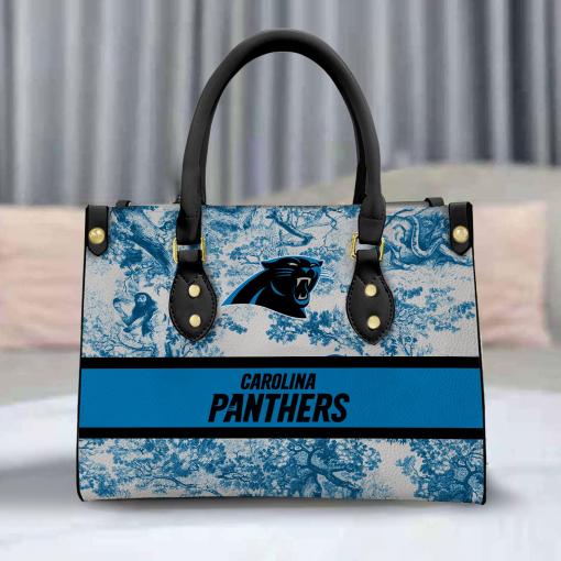 Carolina Panthers Personalized Leather Hand Bag BB332