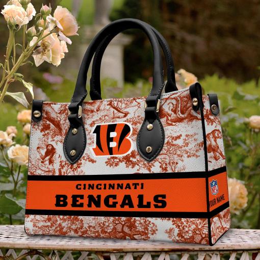Cincinnati Bengals Personalized Leather Hand Bag BB330