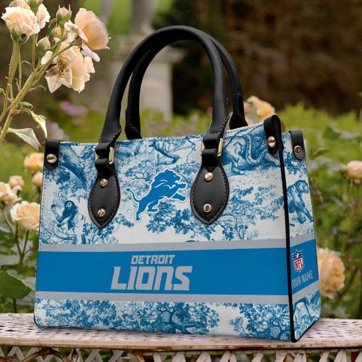Detroit Lions Personalized Leather Hand Bag BB326