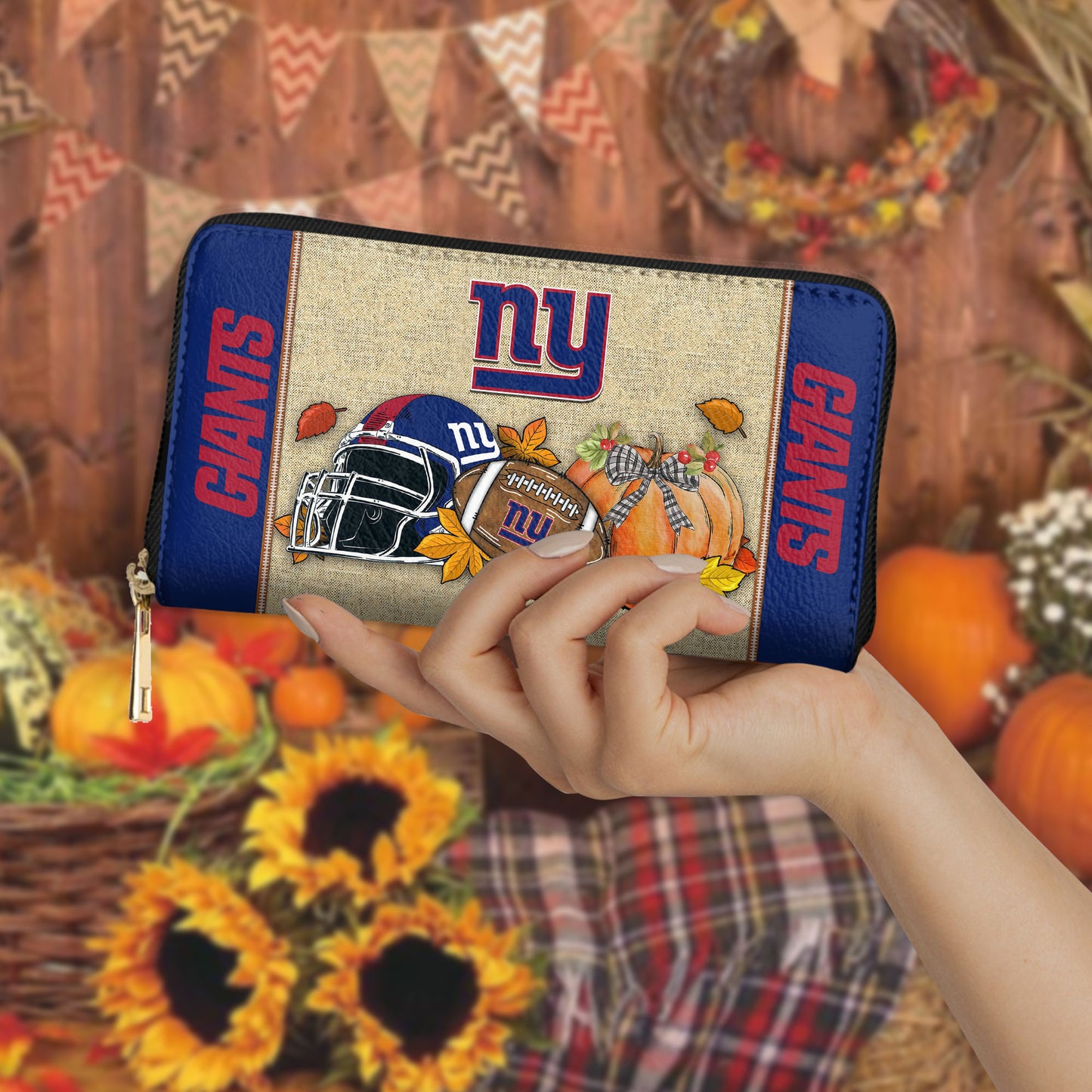 New York Giants Women Zip Around Wallet Perfect Gift AZBTWWL000006