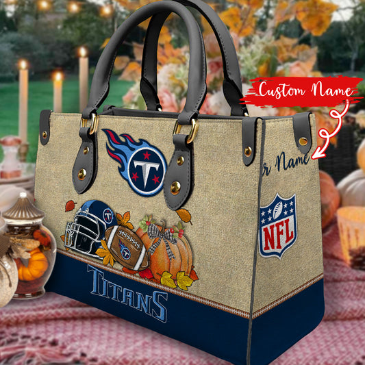 Tennessee Titans Personalized Leather Hand Bag AZBTLHB000017