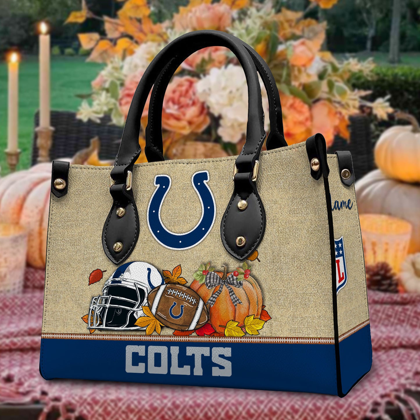 Indianapolis Colts Personalized Leather Hand Bag AZBTLHB000030